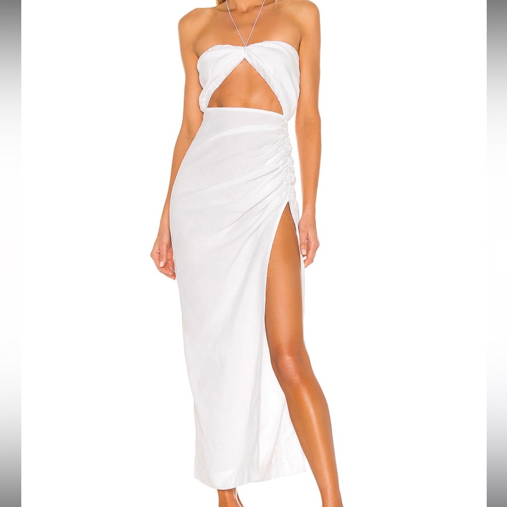 Natalie Rolt Aston Dress in white linen size XS